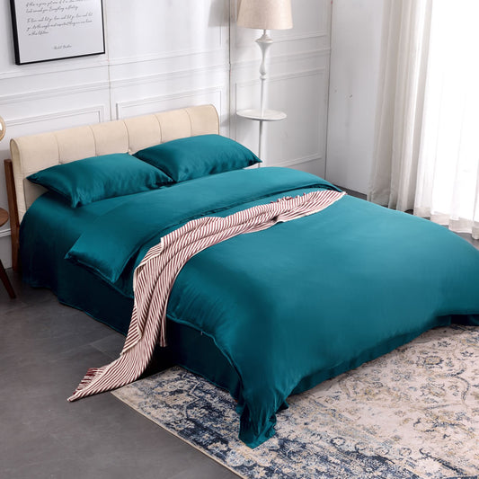 3PCS 19 Momme Silk Duvet Cover Pillowcases Set