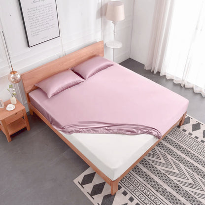 3PCS 30 Momme Silk Fitted Sheets Pillowcase Set