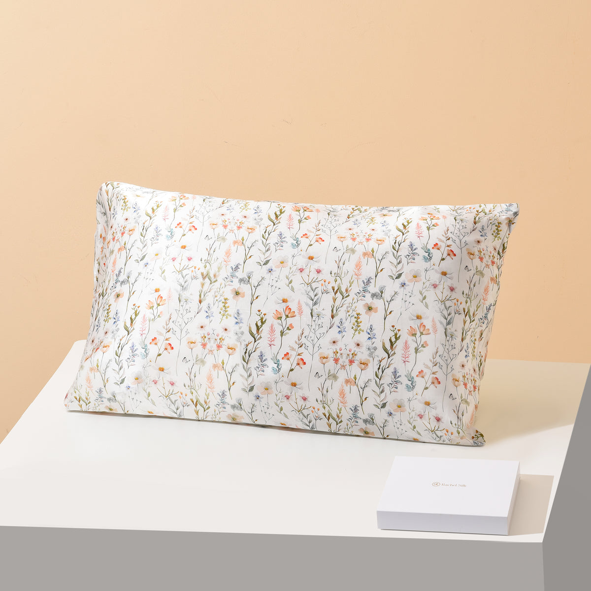 Rustic Floral Print Silk Pillowcase