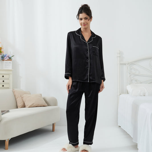 Women's Classic Full Length Silk Pajamas