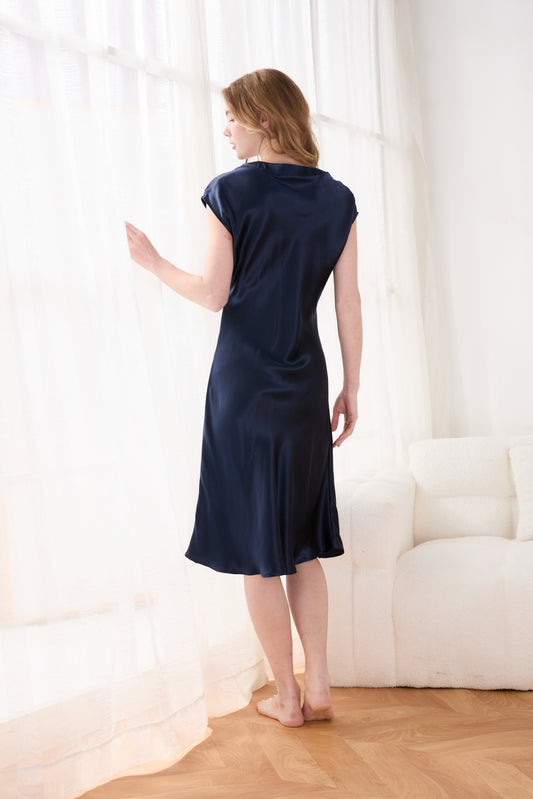 Long Relaxed Fit Silk Night Dress for Women