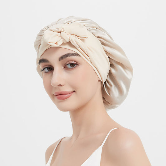 Silk Sleep Cap with Elastic Ribbon | 22 Momme