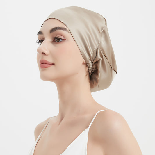 Easy Slip-on Silk Sleep Cap | 19 Momme| Double Layer