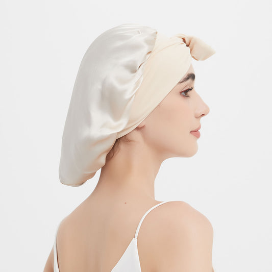 Silk Sleep Cap with Elastic Ribbon | 22 Momme