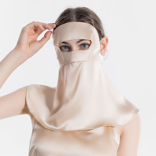 Extra Long Silk Face Neck Covering for Summer Sunproof