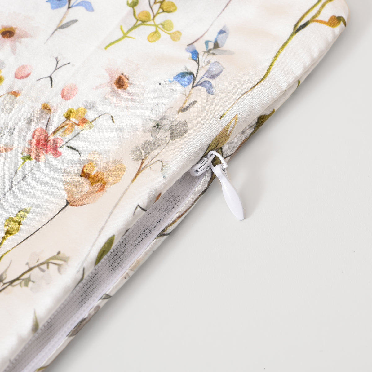 Rustic Floral Print Silk Pillowcase