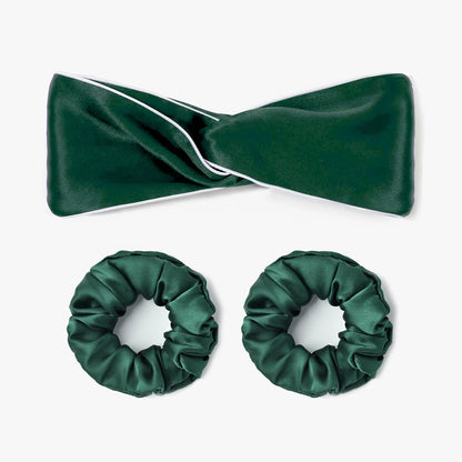 Women Silk Twisted Headband and Scrunchies Set