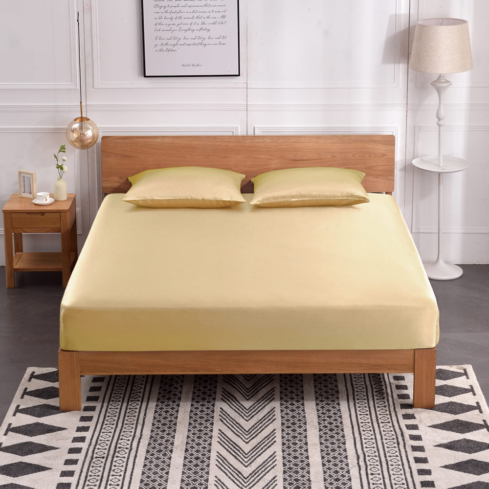 3PCS 30 Momme Silk Fitted Sheets Pillowcase Set