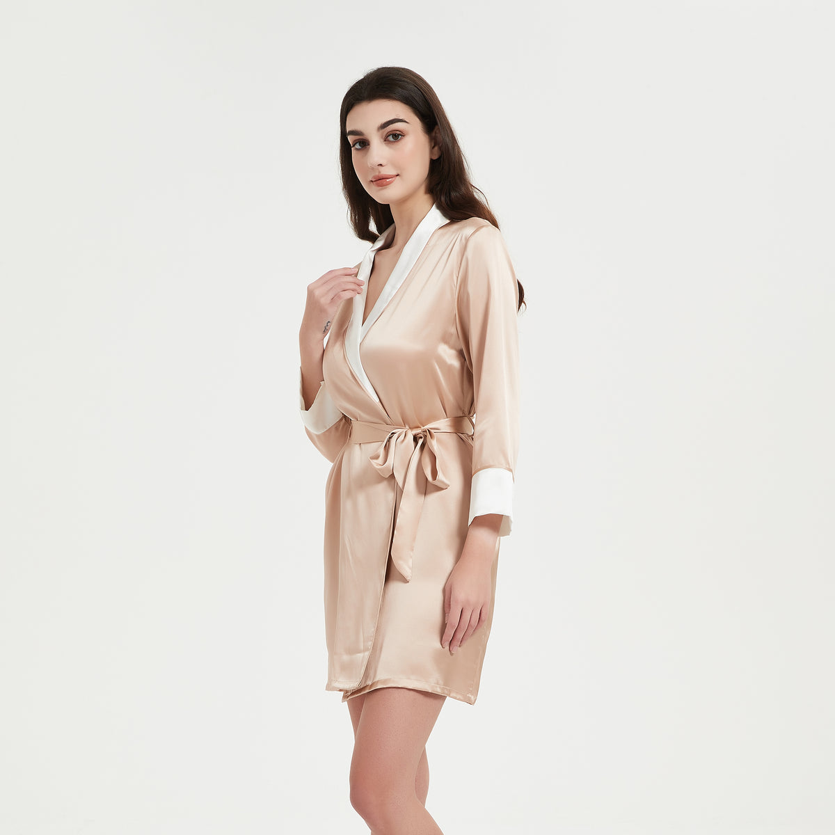 Women Loose Short Kimono Silk Robe