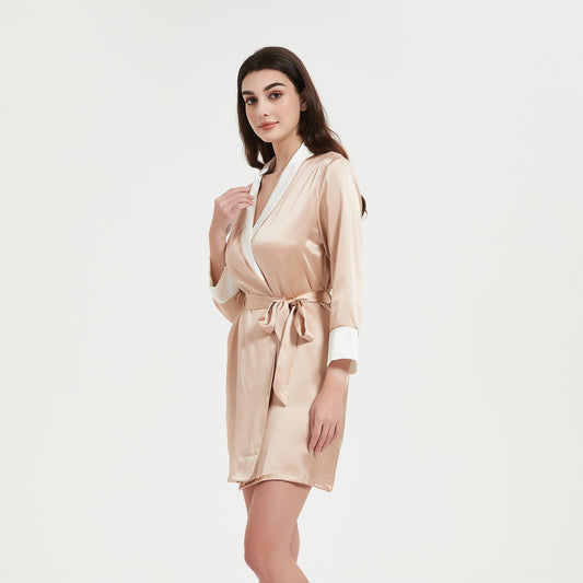 Women Loose Short Kimono Silk Robe