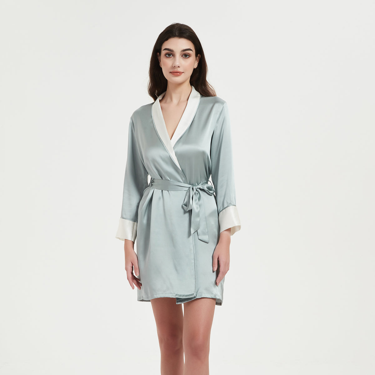 Women Loose Short Kimono Silk Robe