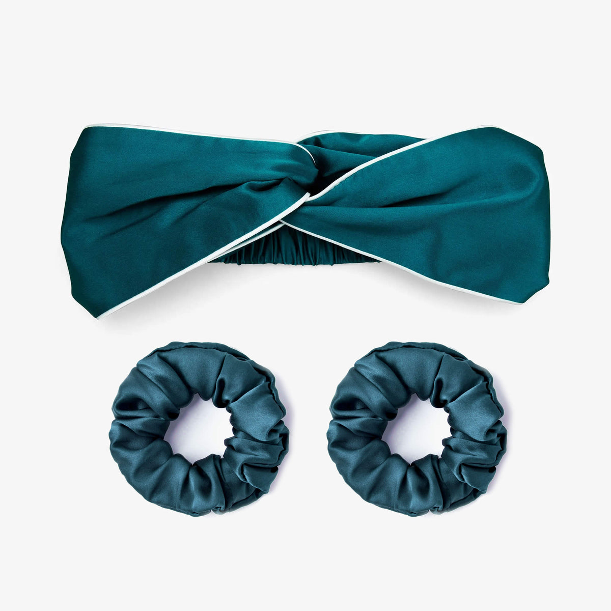 Women Silk Twisted Headband and Scrunchies Set