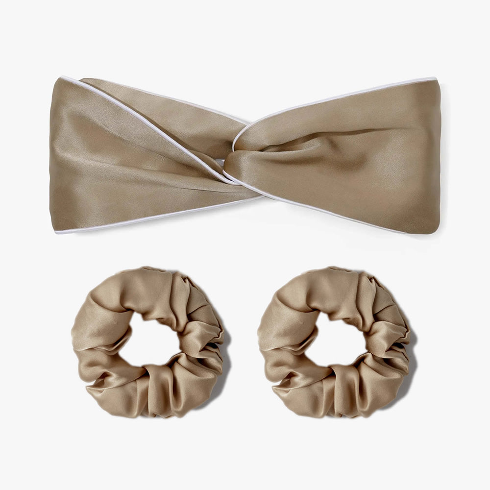 Silk Twisted Headband and Scrunchies Set